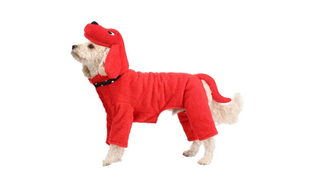 Turn your puppy into a giant dog with this Clifford costume.
