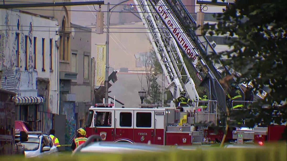 Firefighters responded to a massive fire Tuesday in downtown Baltimore.