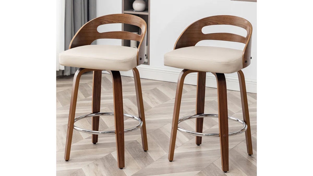 These stools combine mid-century modern style with comfort.