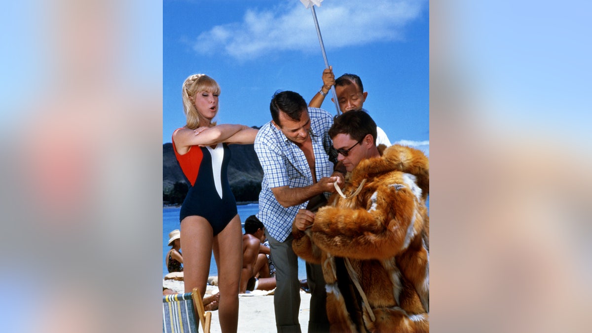 Barbara Eden in a swimsuit playing Jeannie in "I Dream of Jeannie."
