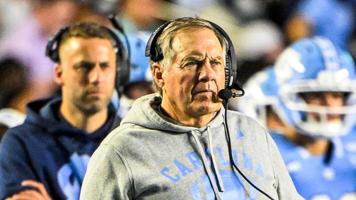 Bill Belichick looks on field during game against TCU
