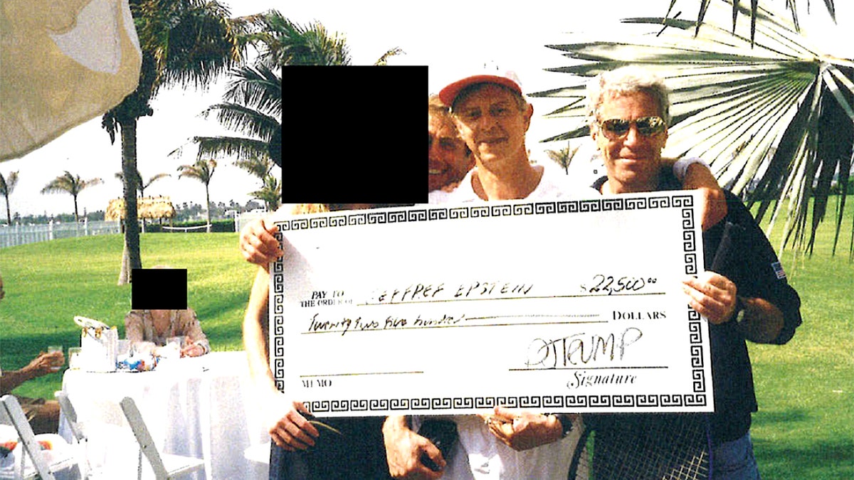 Jeffrey Epstein with Trump check