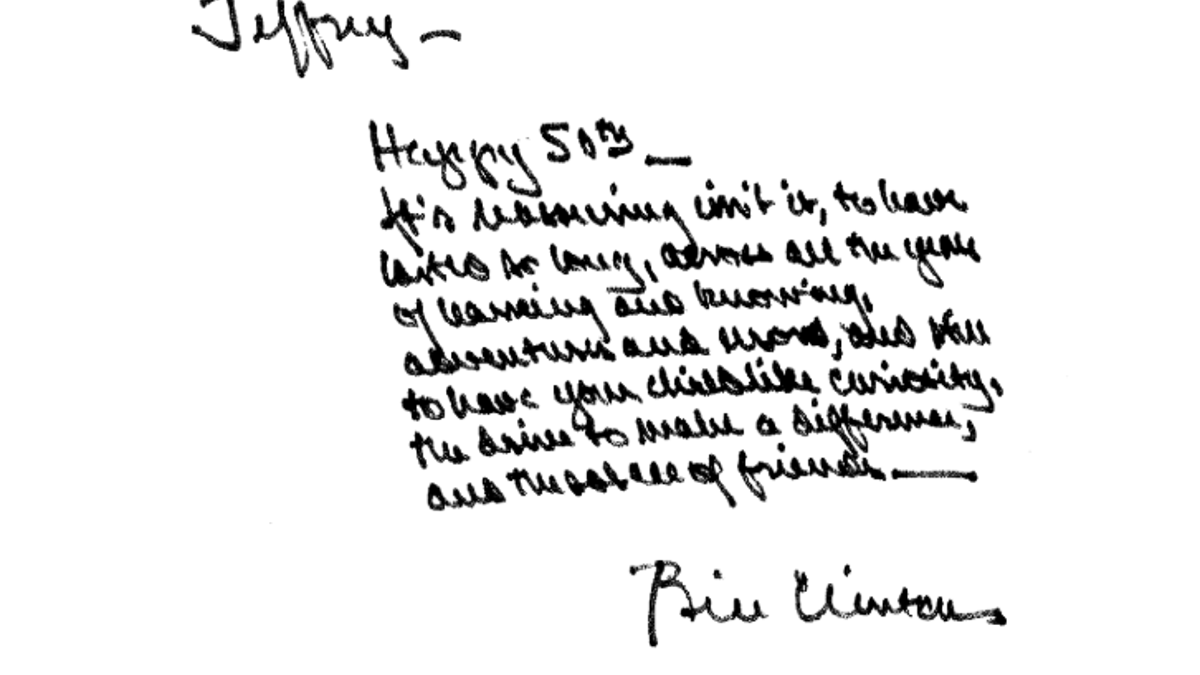 Bill Clinton's Notes to Jeffrey Epstein