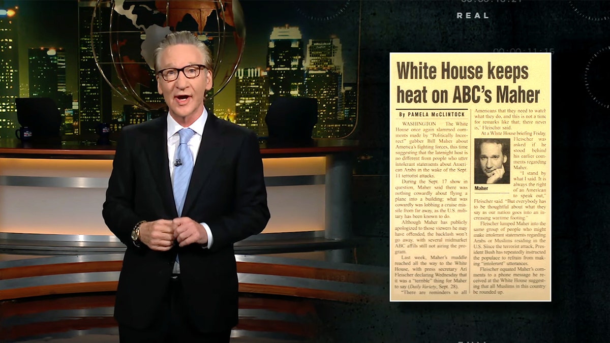 Bill Maher speaks in monologue