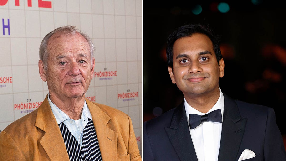A split of Bill Murray and Aziz Ansari