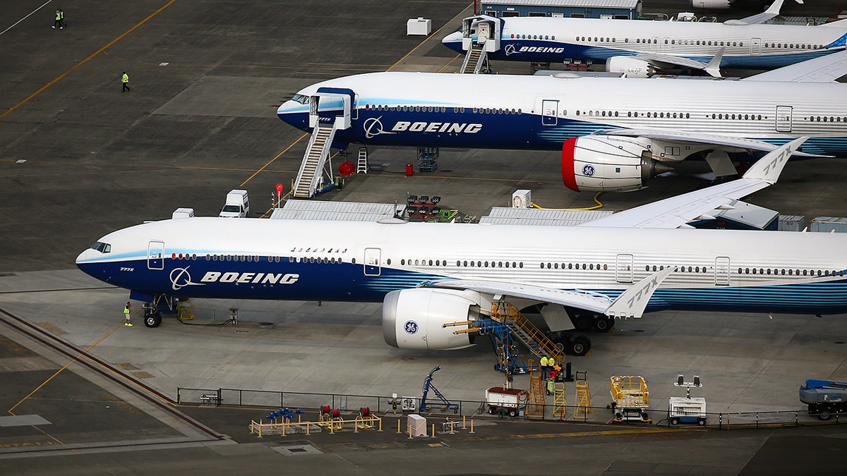 Boeing plane parked on the apron