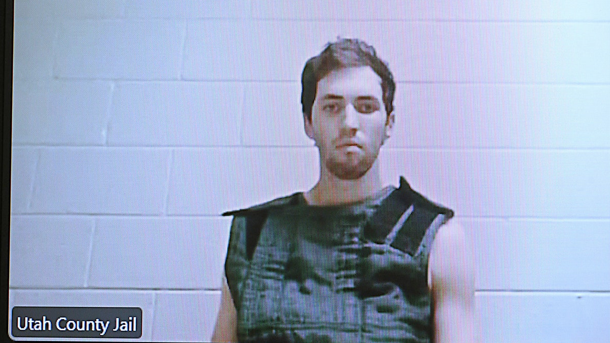 Tyler Robinson is on camera at his first court hearing.