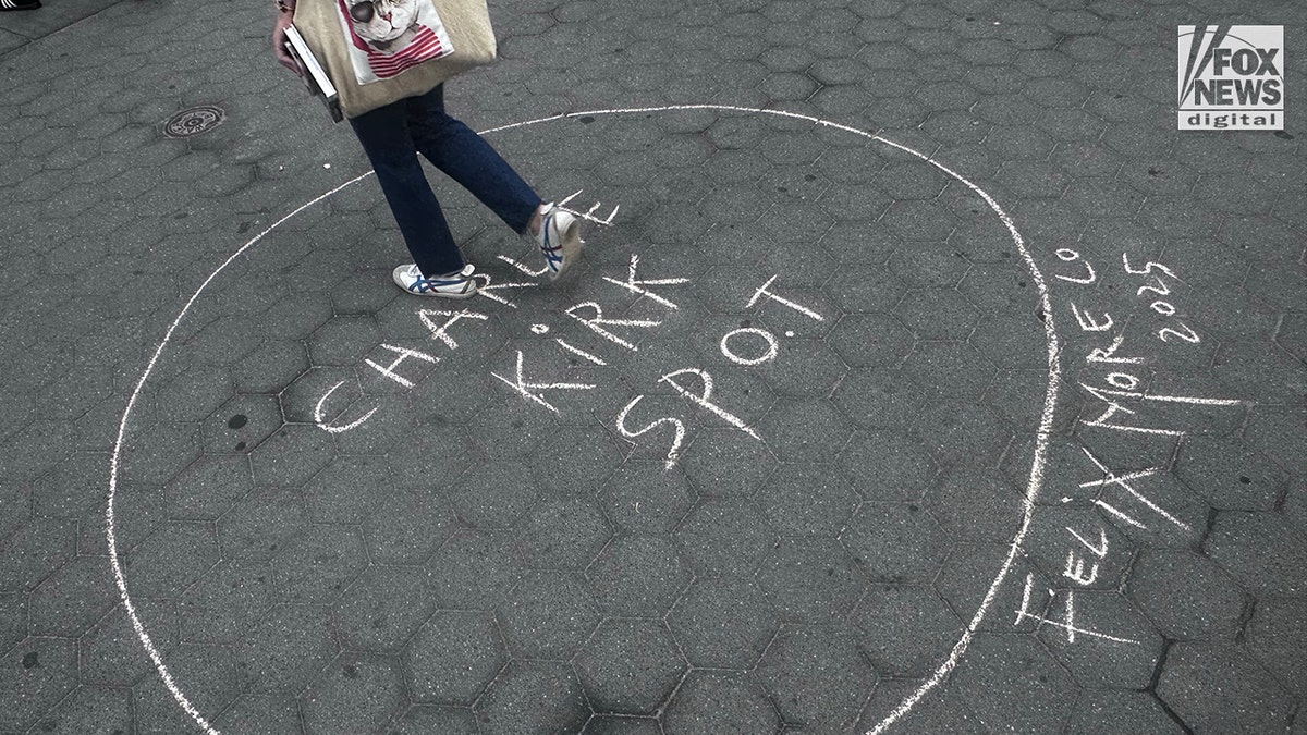 An individual walks over a