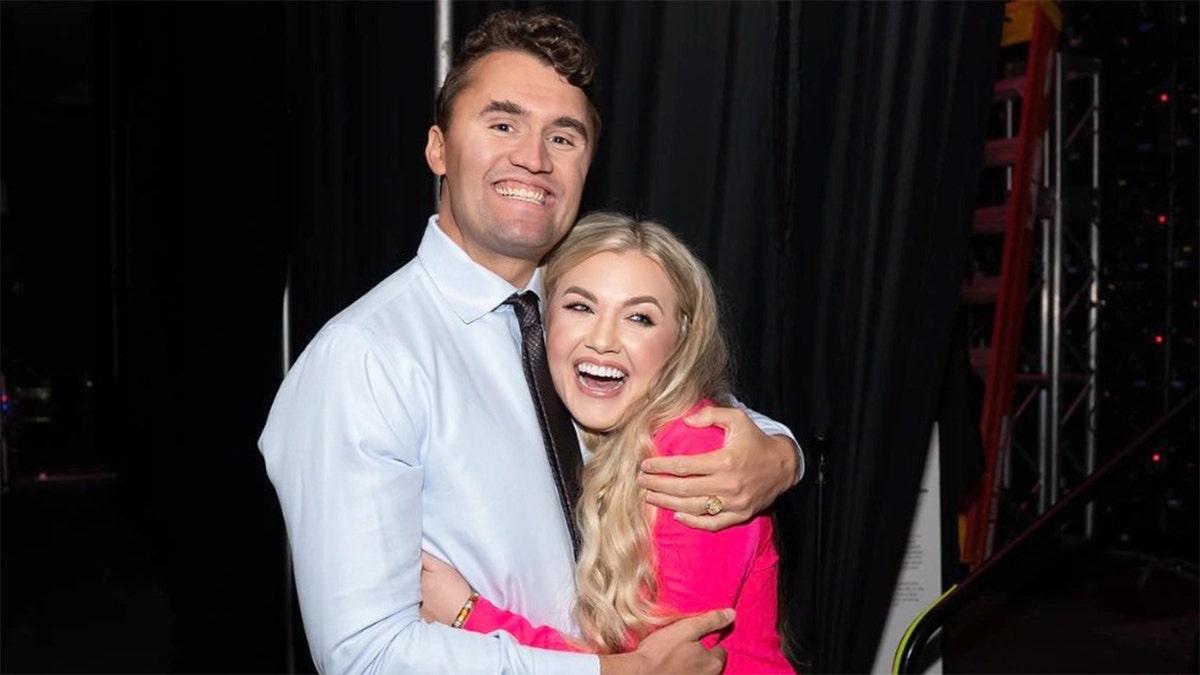 Charil Kirk and his wife, Erika Lane Frantzva.