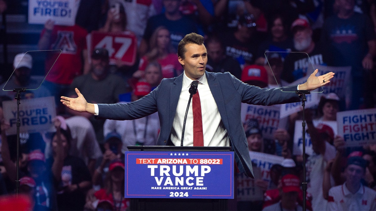 Charlie Kirk at Donald Trump, JD Vance campaign rally