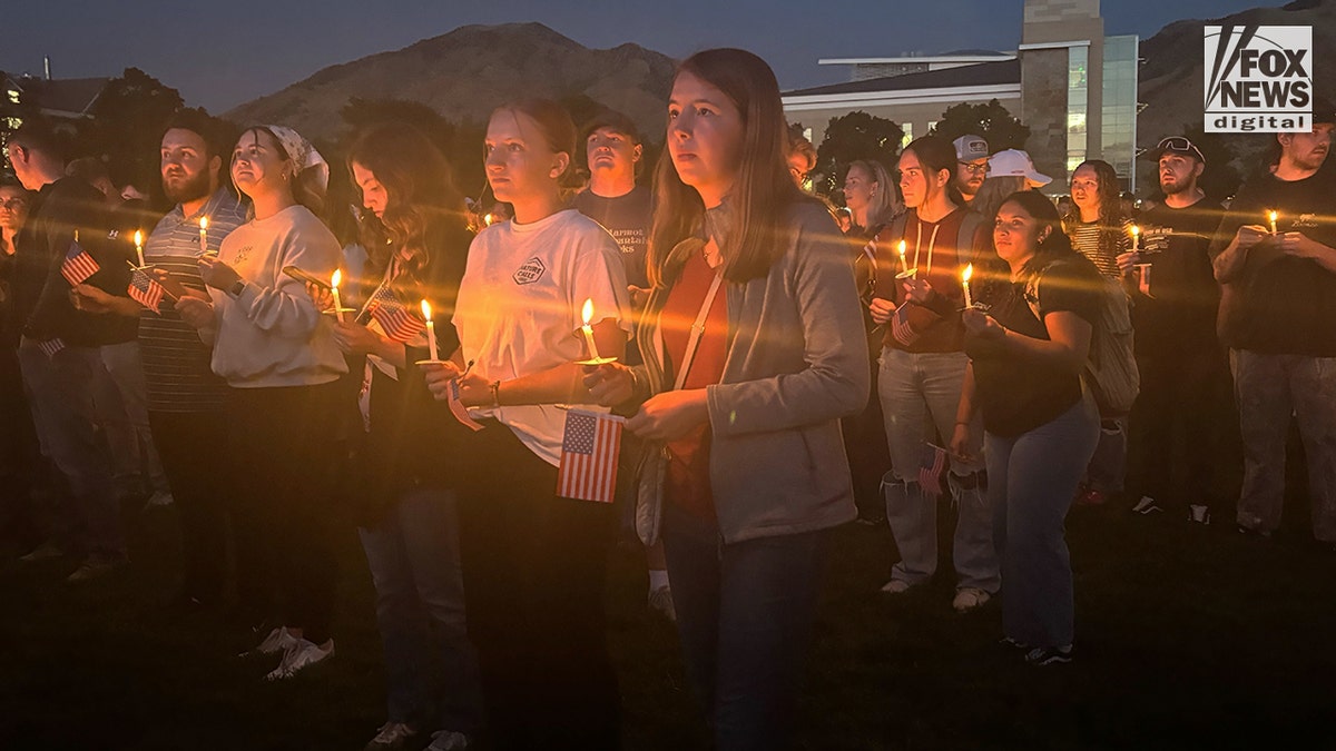 A vigil for Charlie Kirk at Utah State University
