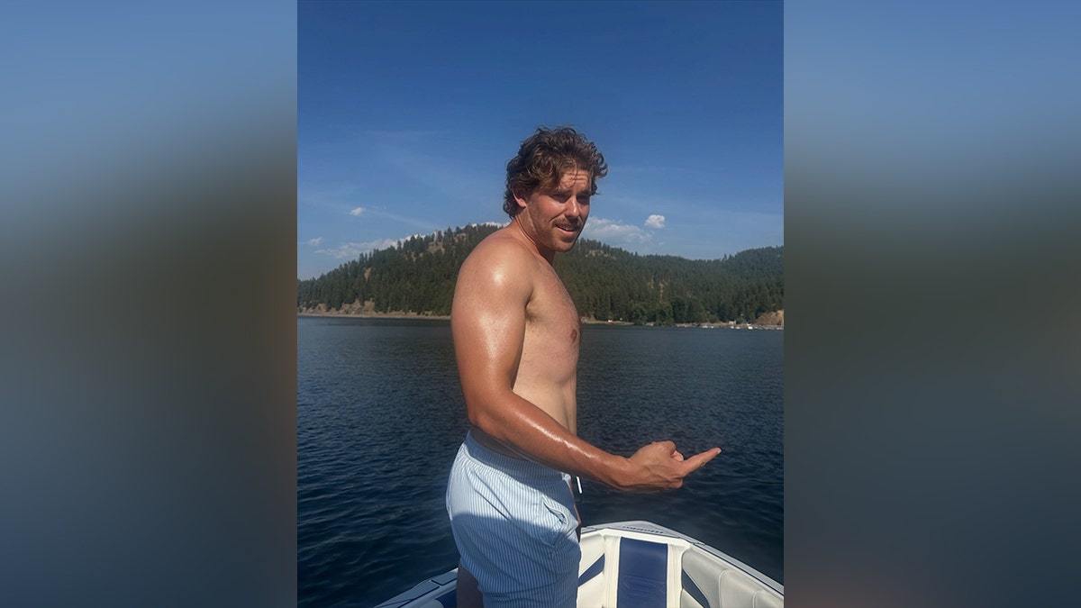 Christopher Schwarzenegger displays significant weight loss during family lake outing