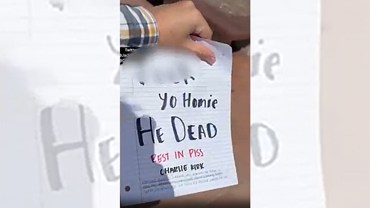 Flyers from Clemson University students can be seen in videos posted online after Charlie Kirk was assassinated.