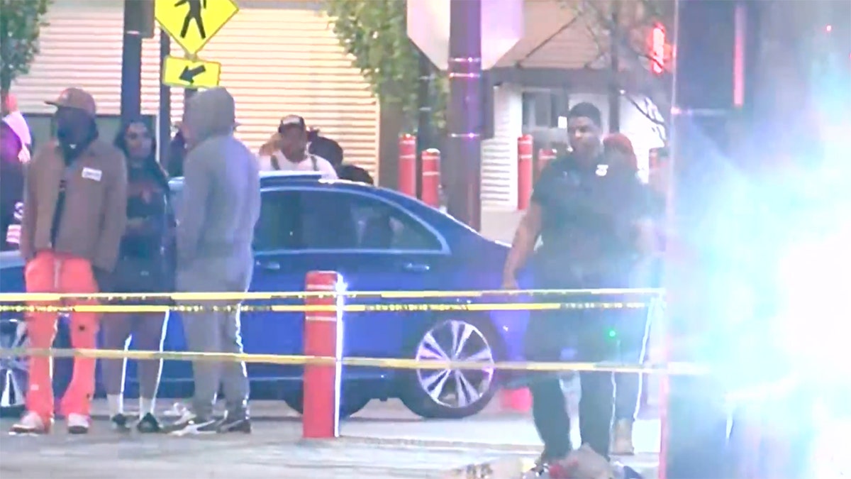 Five people were injured Saturday night outside a bar outside a bar in Cleveland, Ohio.