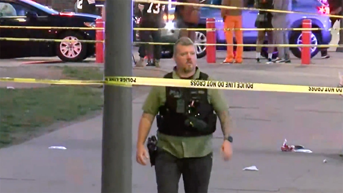 Five people were injured Saturday night outside a bar outside a bar in Cleveland, Ohio.