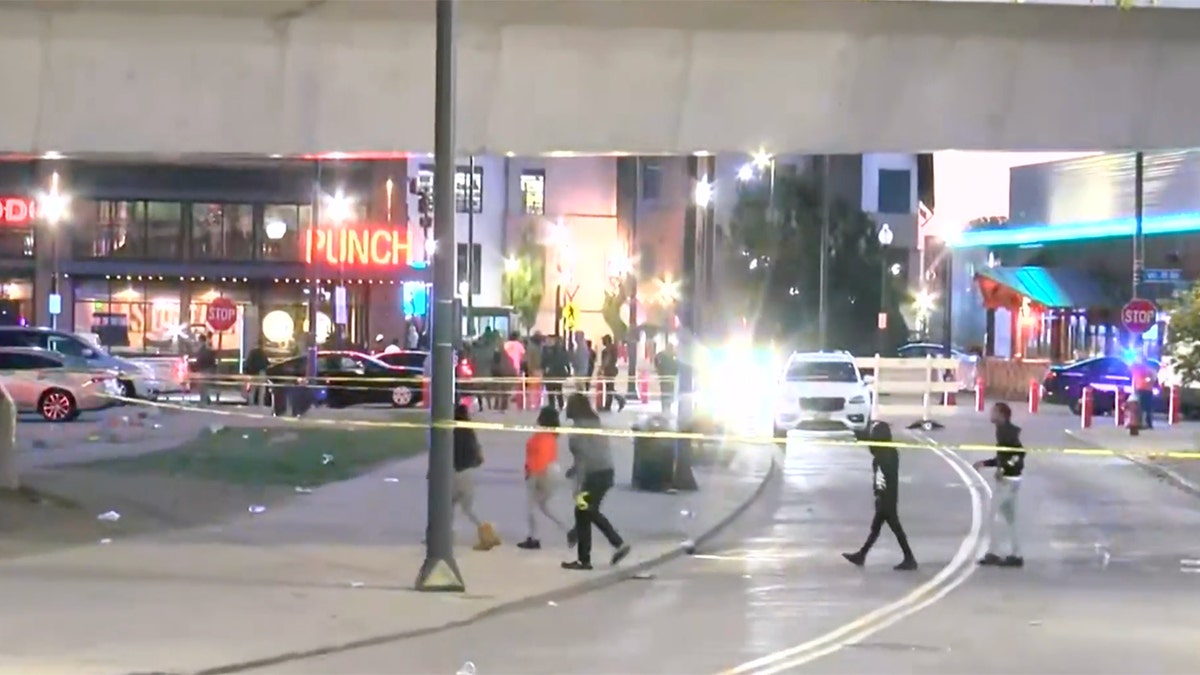 Five people were injured Saturday night outside a bar outside a bar in Cleveland, Ohio.