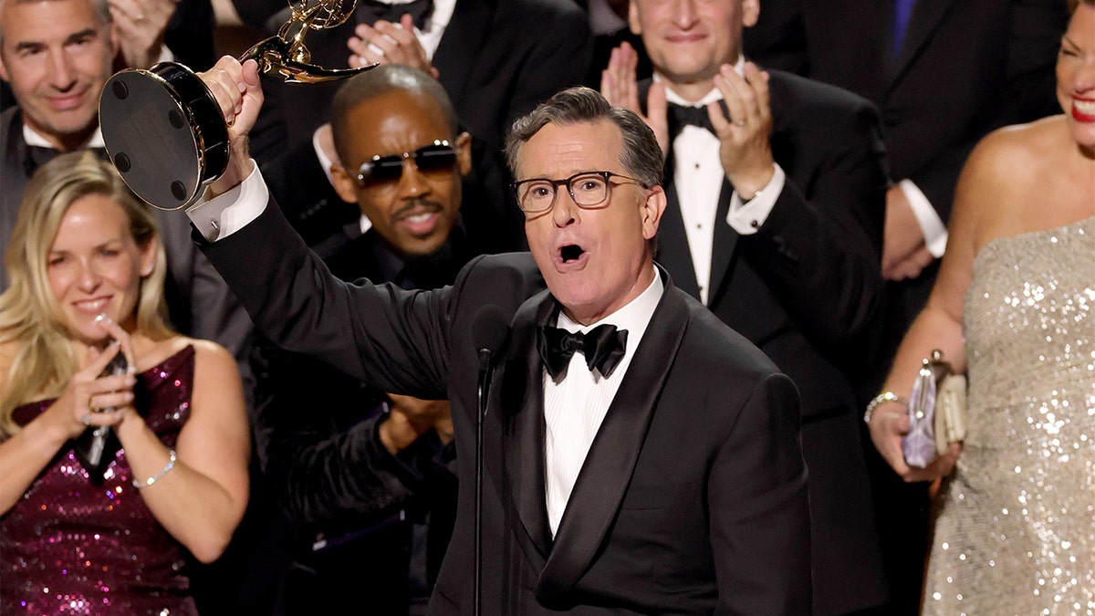Host in late night Stephen Colbert accepts Emmi