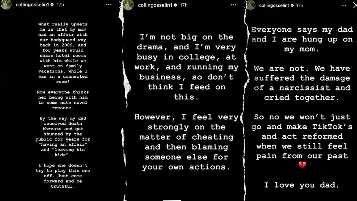 Collin Gosselin Instagram gönderileri.