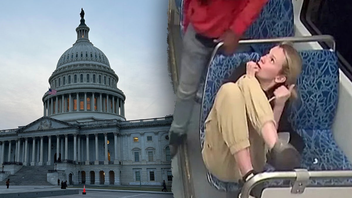 The U.S. Capitol split with a scene from Iryna Zarutska's stabbing in Charlotte
