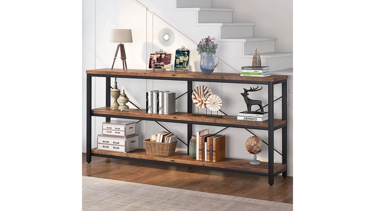 This slim table fits in any room to create more storage.