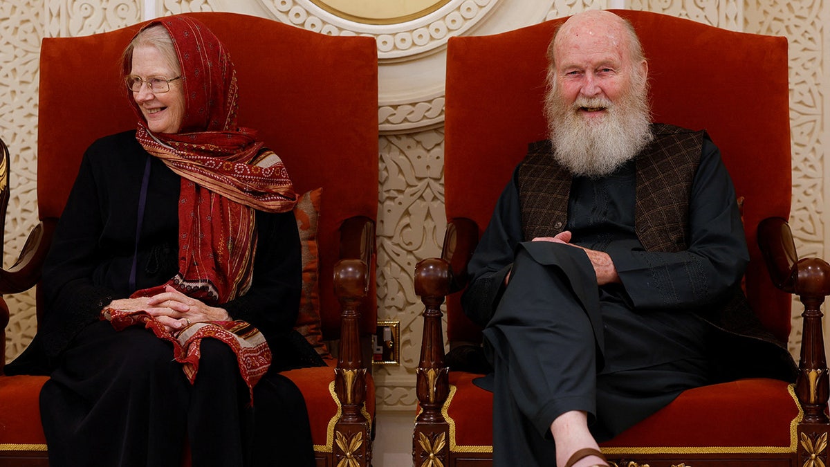 Couple talks with reporters in Qatar
