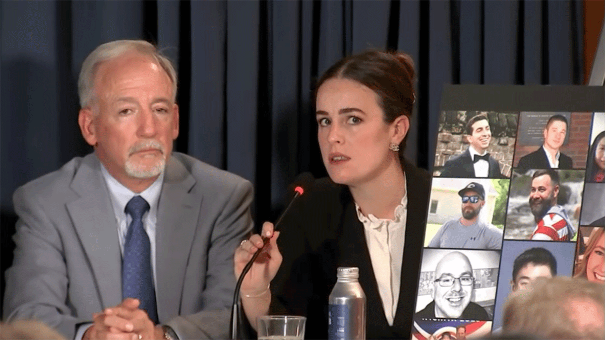 Multiple victims' family members spoke at a news conference Wednesday, accusing the US government and American Airlines of negligence.