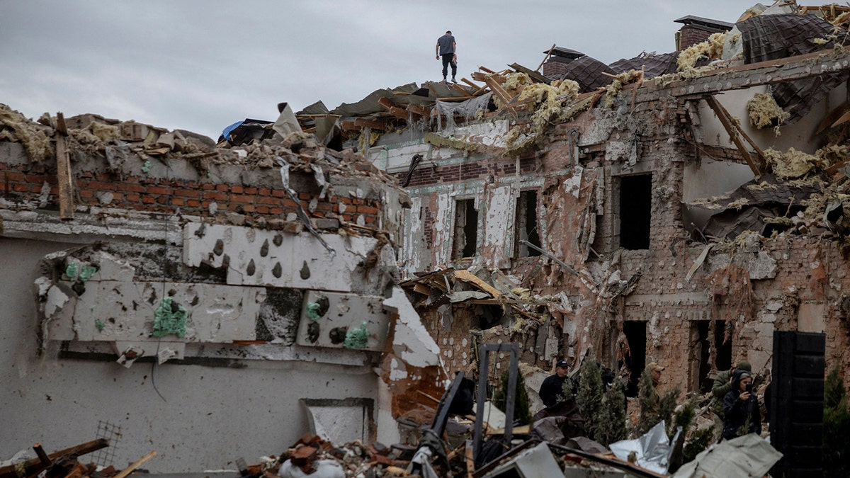Aftermath of a drone strike on Kyiv