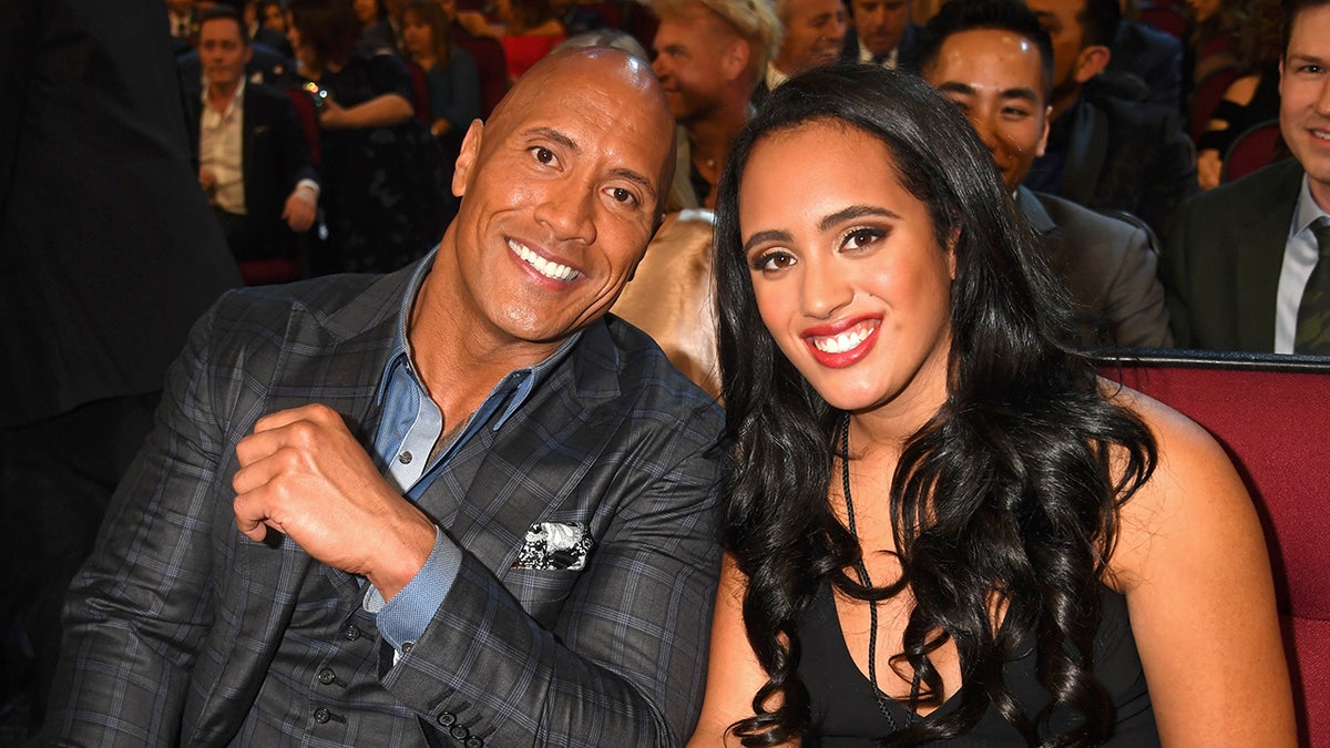 Dwayne Johnson with his oldest daughter, Simone in 2017.