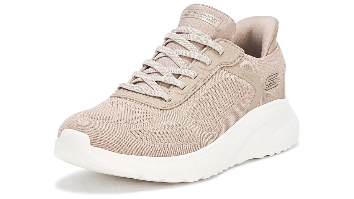 These Skechers are easy to slip on and off.