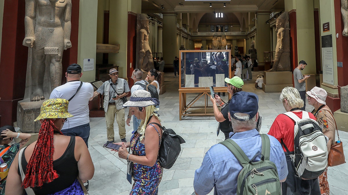 Tourists at Egyptian Museum in Cairo