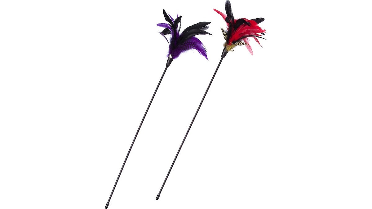 Keep your cats entertained with this feather teaser.