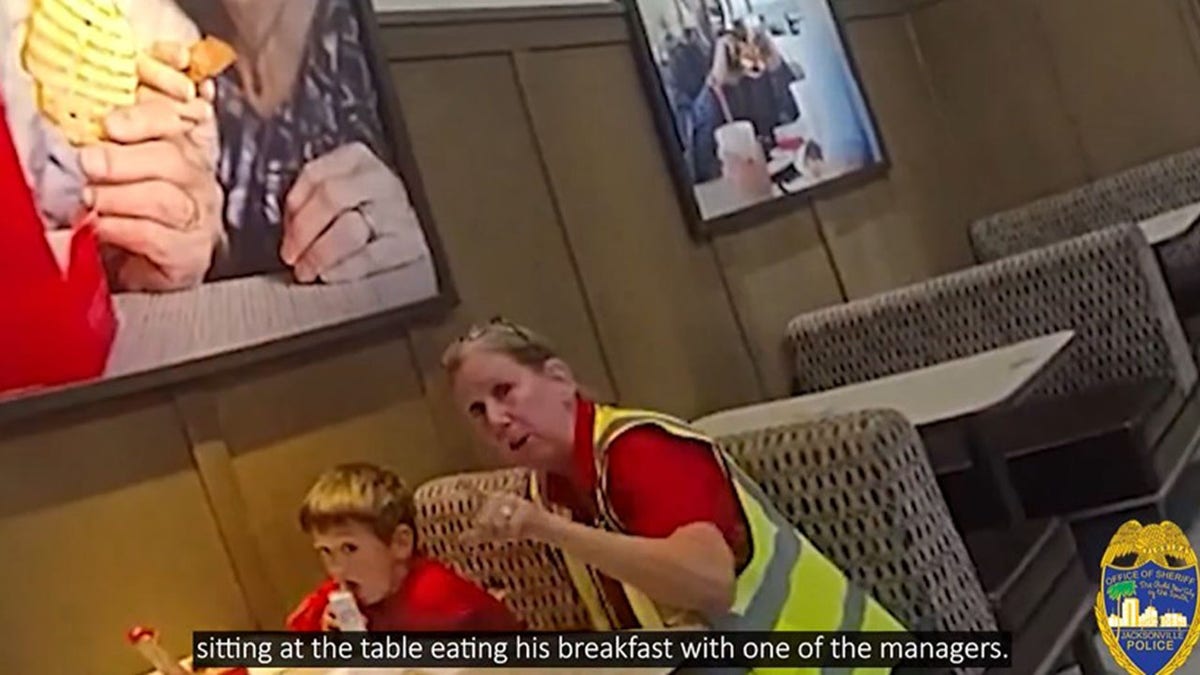 The boy was identified as William and was found eating in a booth. 