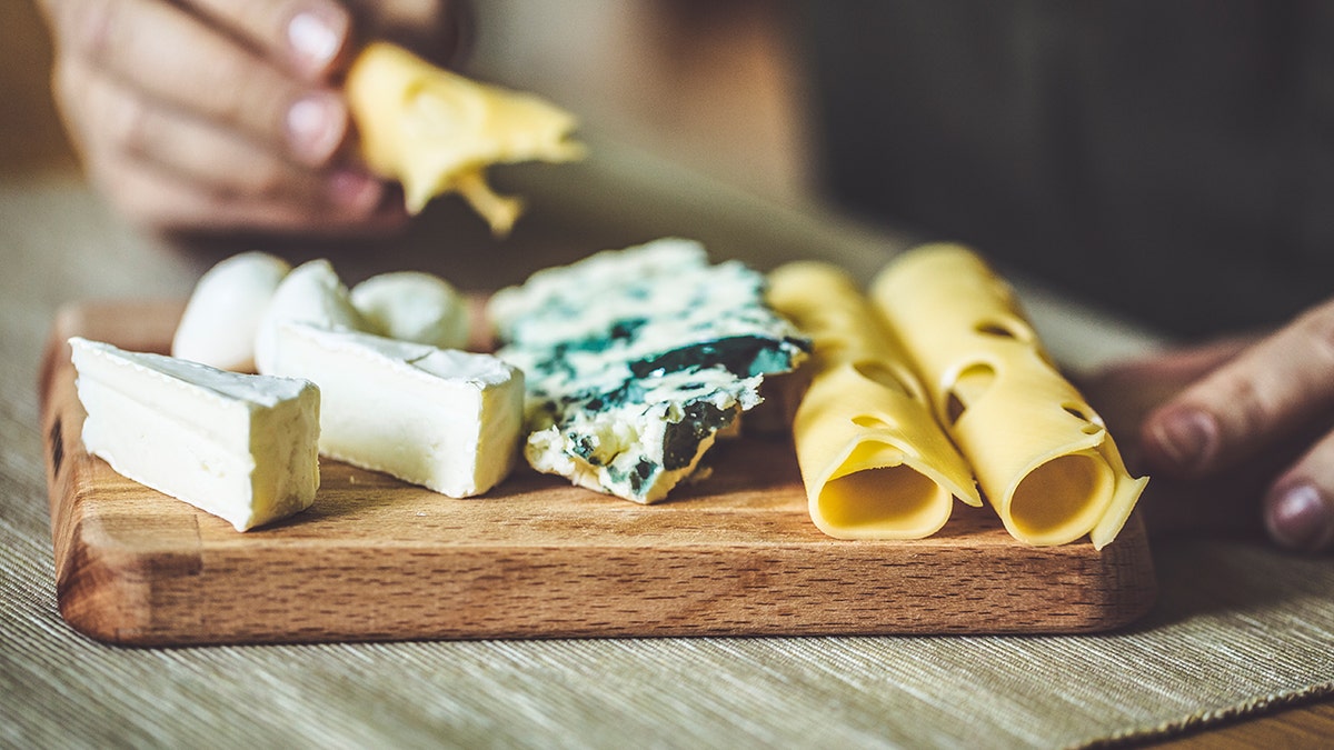 Plate of cheese displayed