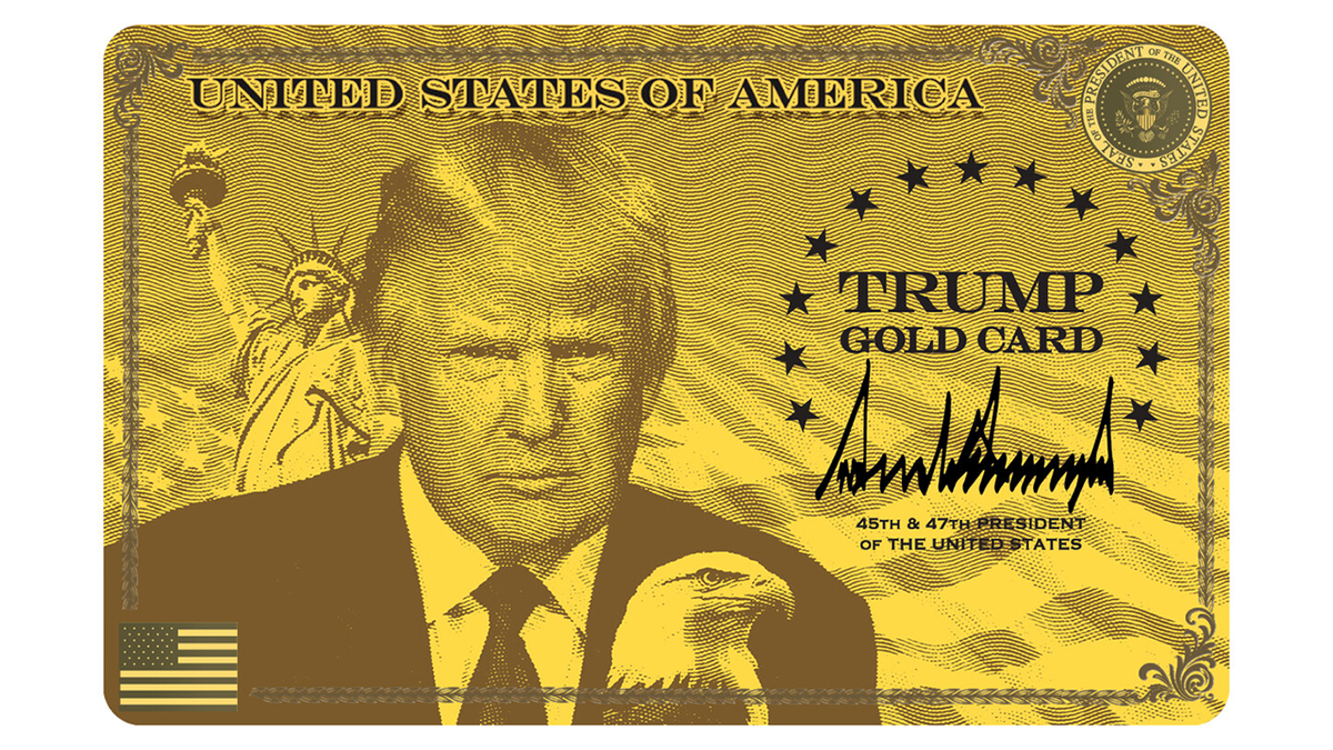 President Donald Trump shared a close of photo of the gilded card.