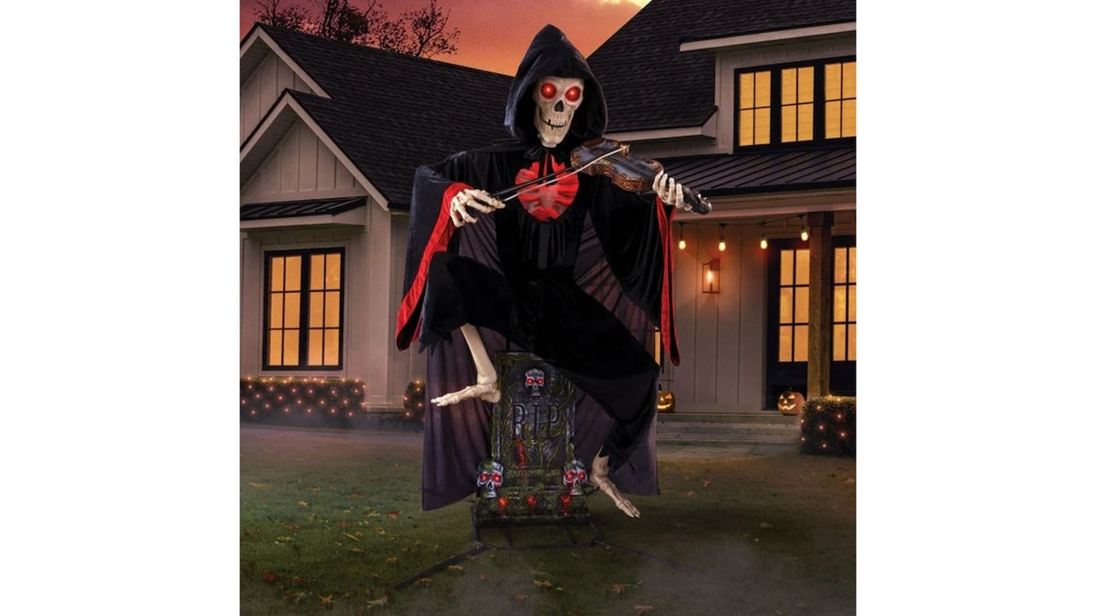 This nine-foot skeleton will light up your yard.