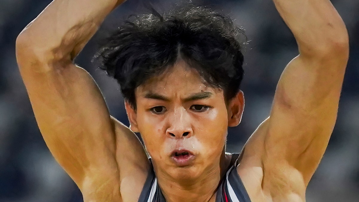 Indonesian gymnast Naufal Takdir Al Bari