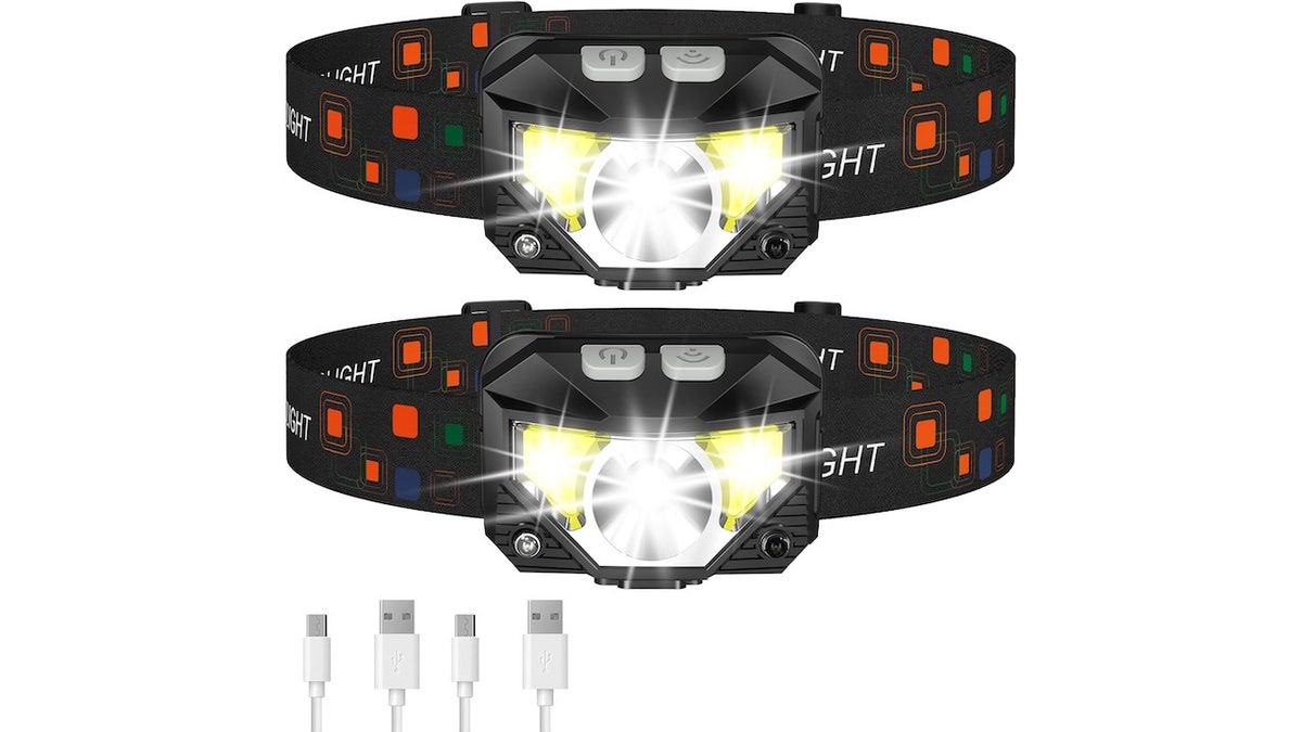 Switch this headlamp flashlight on or off by waving your hand.