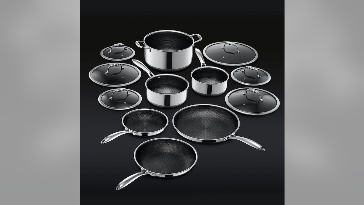 Revamp your entire kitchen with a 12-piece pots and pans set.