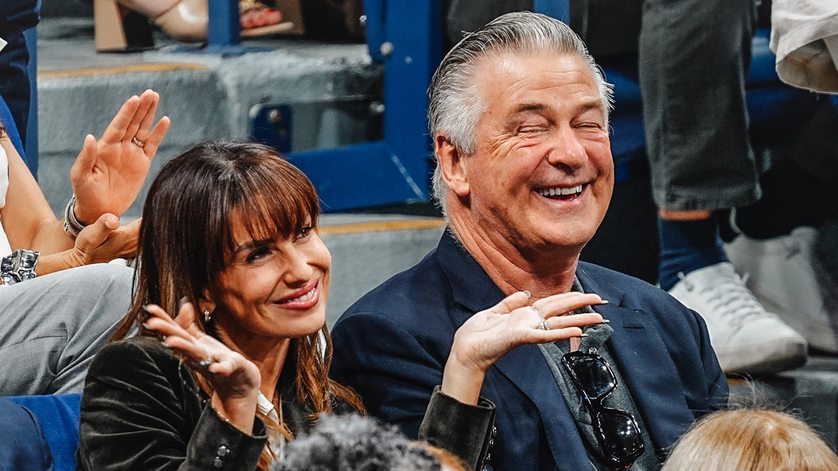 Hilia Baldwin and Alec Baldwin go to the open US