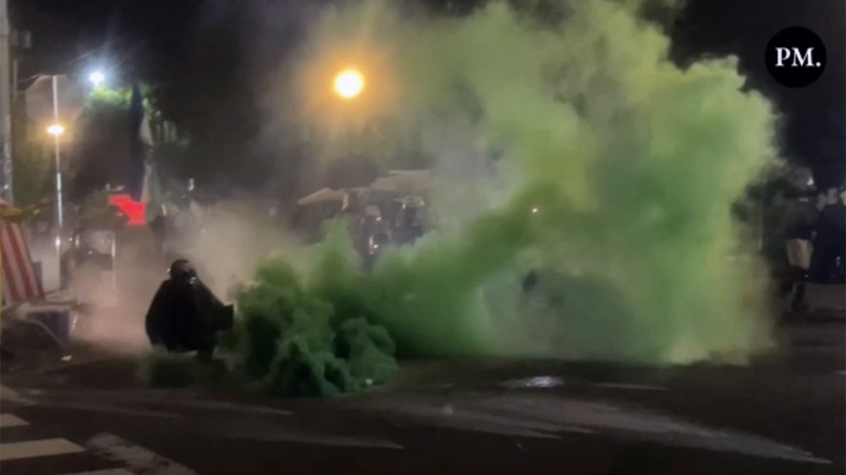 Anti-ICE protesters in Portland