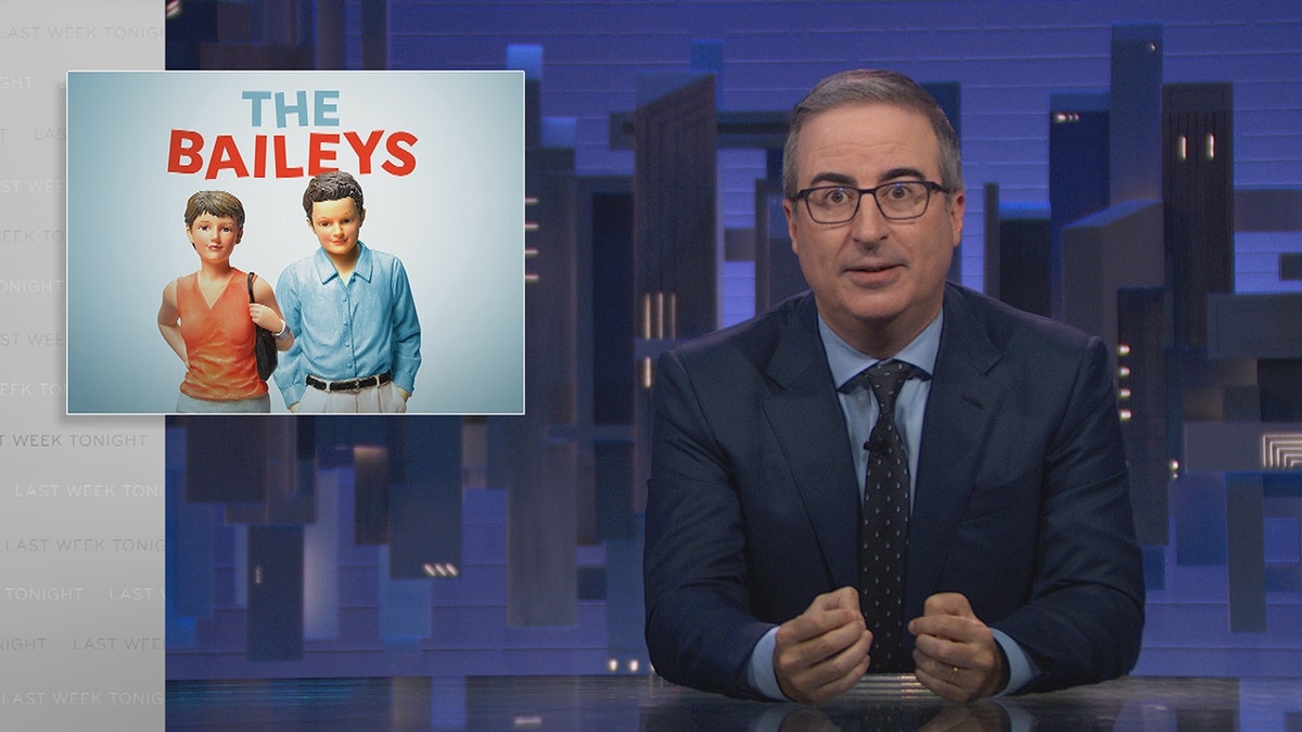 一個屏幕和 "上週今晚與約翰·奧利弗(John Oliver)在一起。"