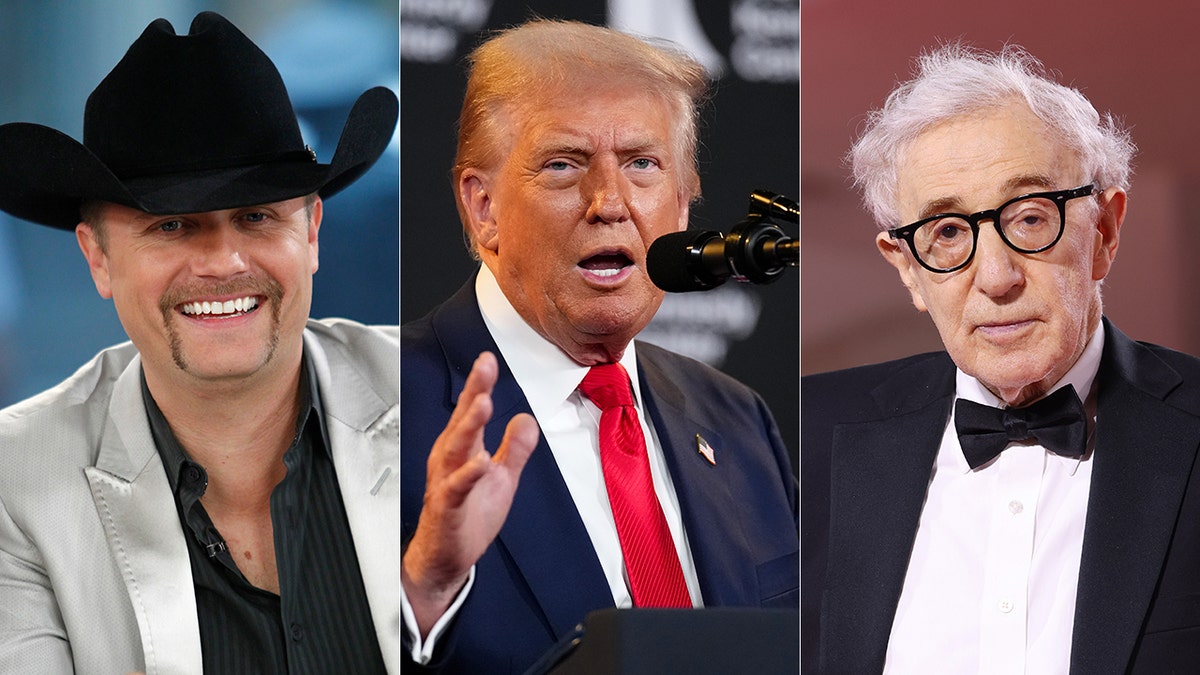 A split of John Rich, Trump and Woody Allen