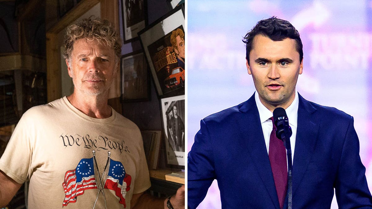 A split of John Schneider and Charlie Kirk.