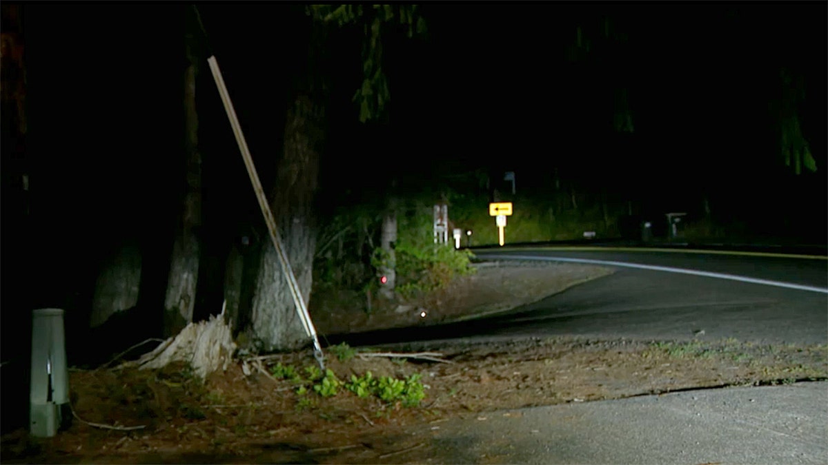 Shot of a highway at night