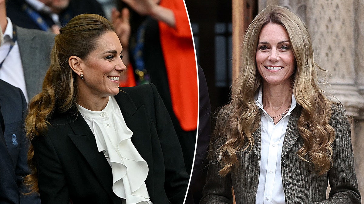 Kate Middleton with hair darker with her blond hair