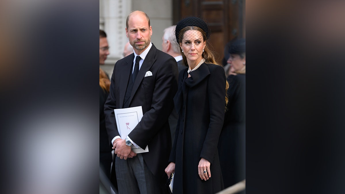 Kate Middleton and Prince William at after the Requiem Mass service for the Duchess of Kent.