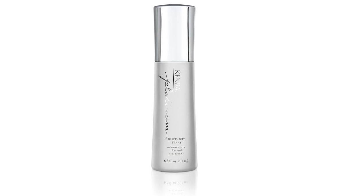 This spray smells good, protects hair from heat damage and smooths flyaways.