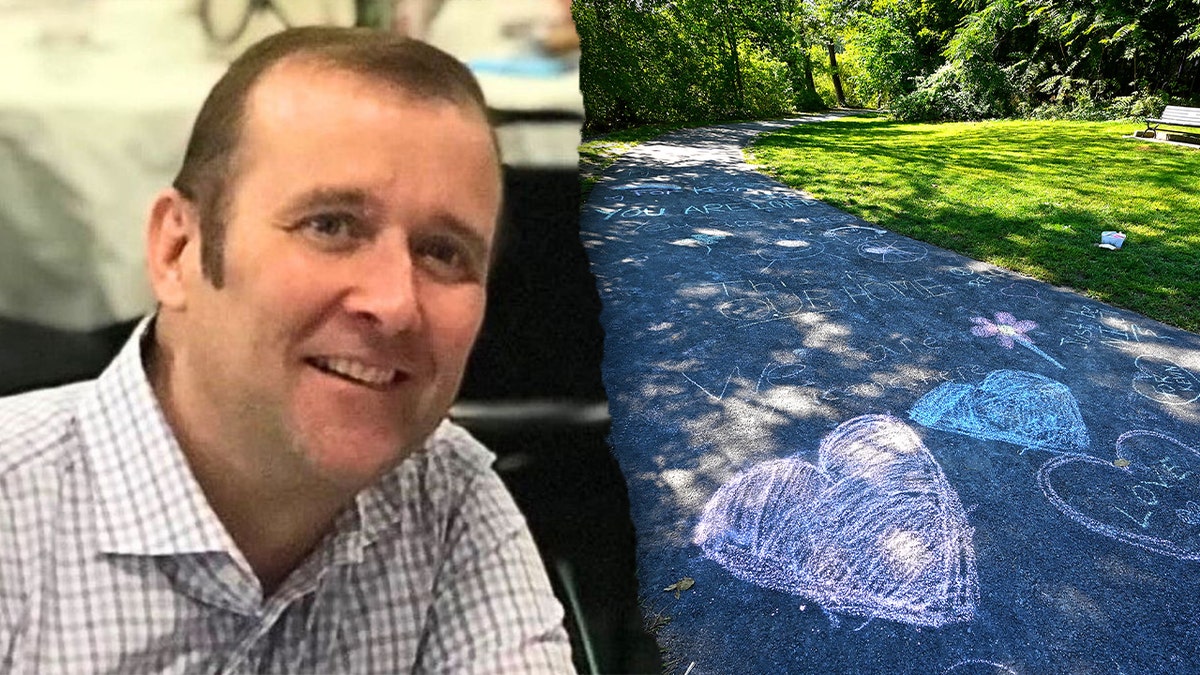 Kevin Doherty i Chalk Memorial na Park Pathway.