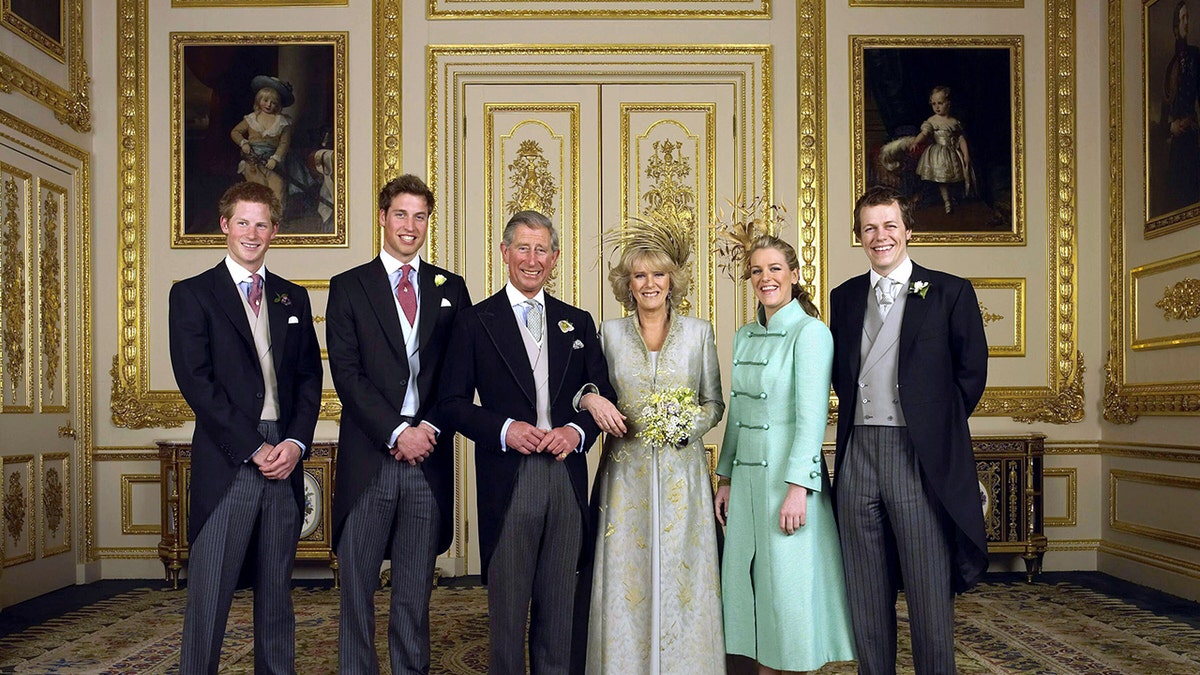 A group portrait taken at Prince Charles and Camilla's wedding in 2005.
