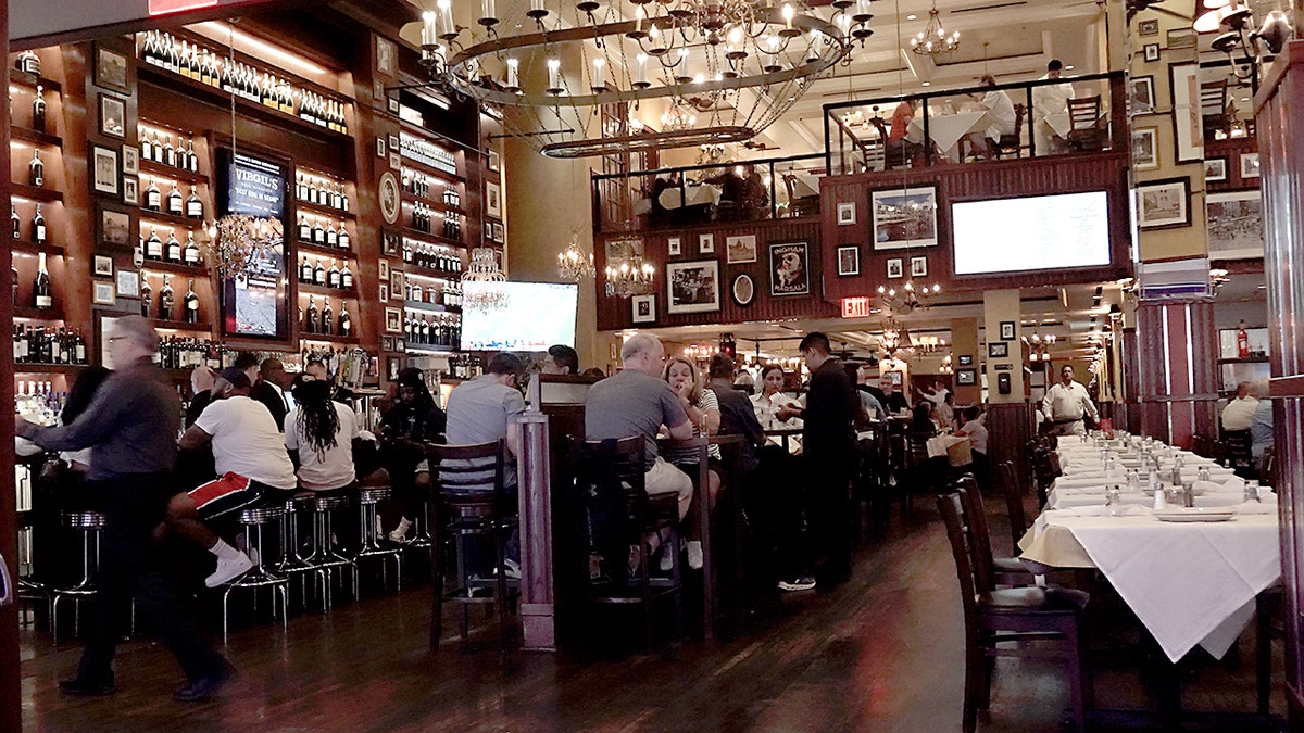 Customers eating at a restaurant in Las Vegas.